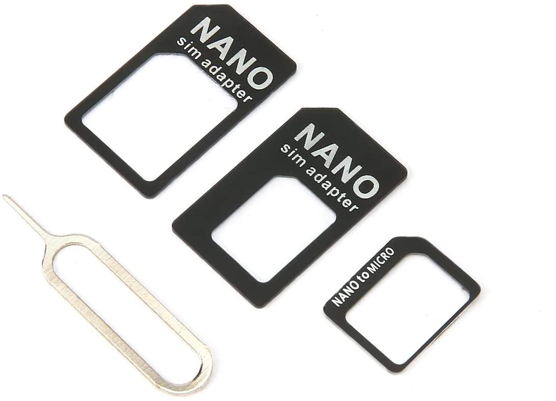 Kit Adaptateur Nano-SIM : Kit Adaptateur Complet pour Nano-SIM vers Micro-SIM vers SIM – Aiguille ouvreuse de SIM Incluse – Convient à Tous Les appareils